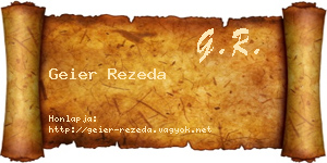 Geier Rezeda névjegykártya